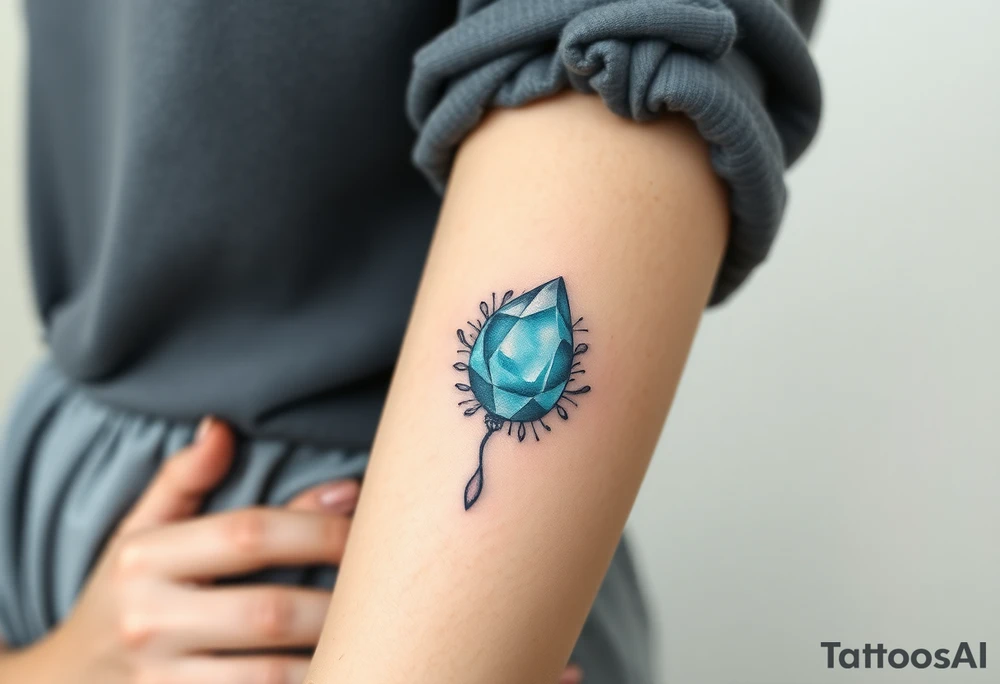 Witchy Aquamarine stone tattoo idea