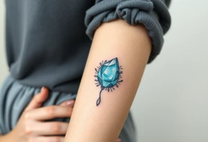 Witchy Aquamarine stone tattoo idea