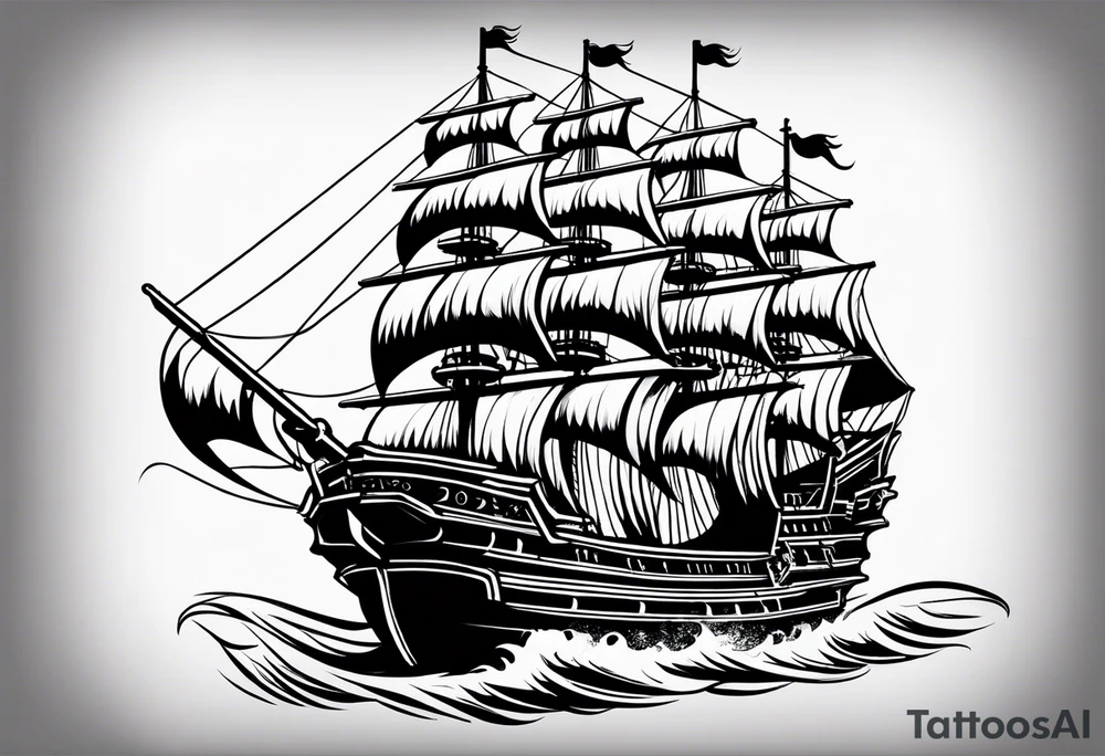 Pirate ship tattoo idea