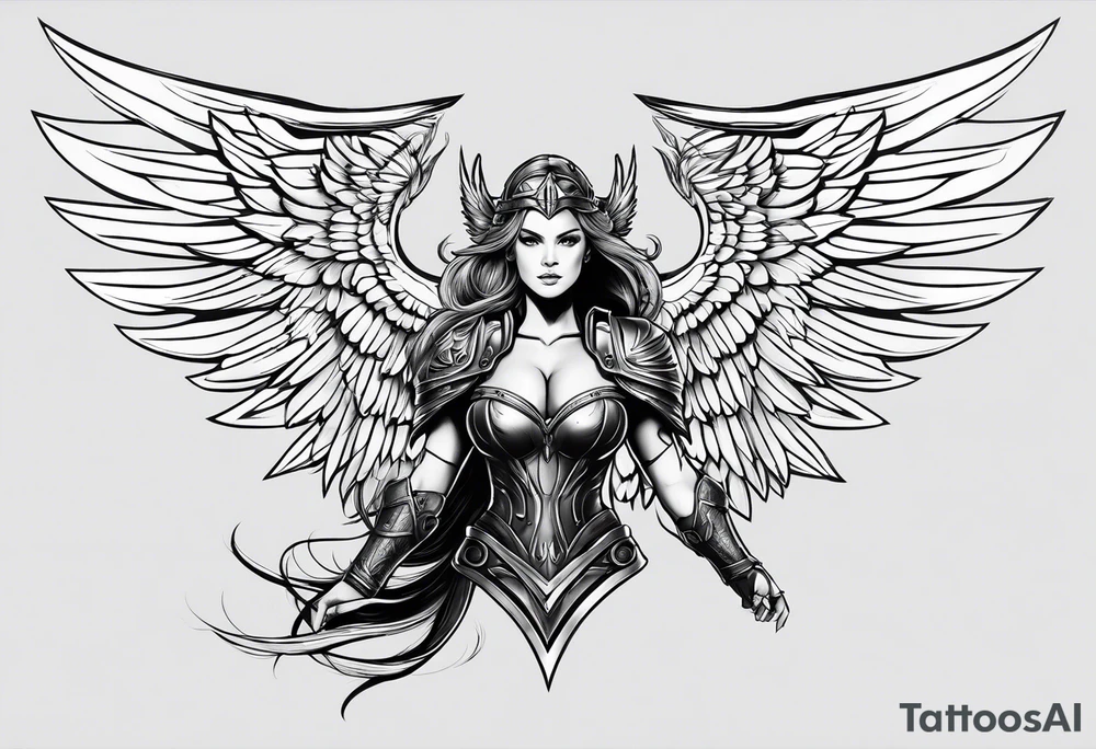 A Valkyrie with wings tattoo idea