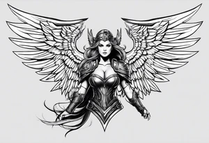 A Valkyrie with wings tattoo idea
