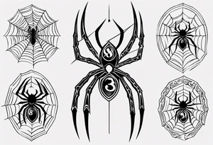 Spider with the number 8 on its back tattoo idea