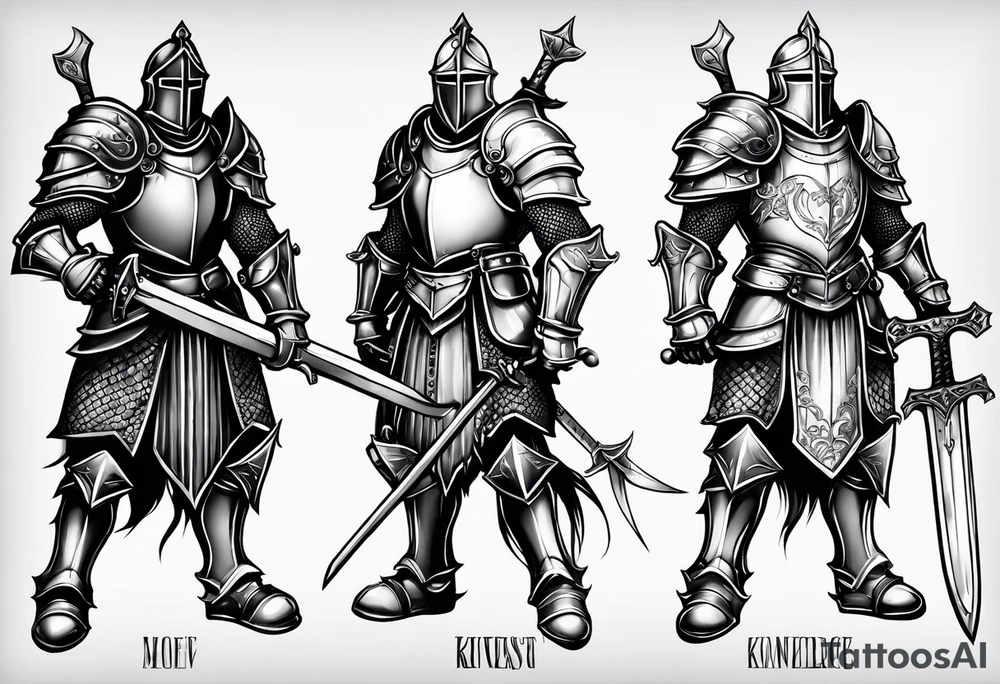 knight in heavy armor tattoo idea
