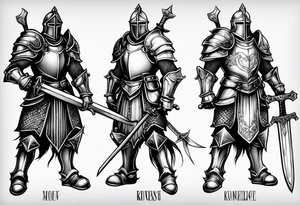 knight in heavy armor tattoo idea