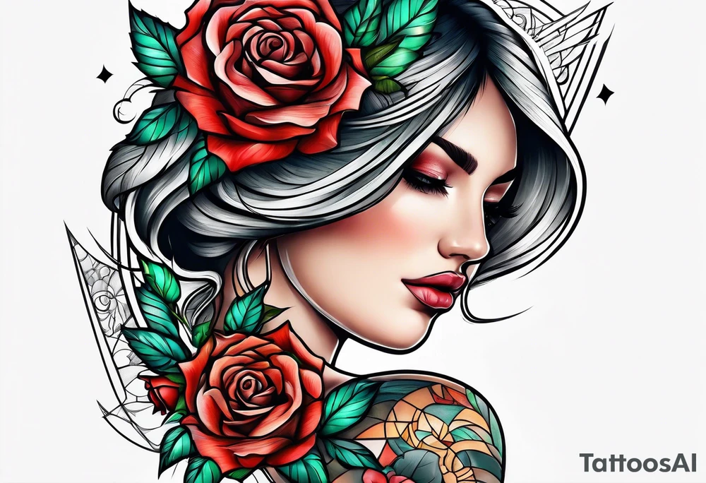 Roses on shoulders tattoo idea
