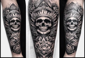 Full leg tattoo design rectangle tattoo idea