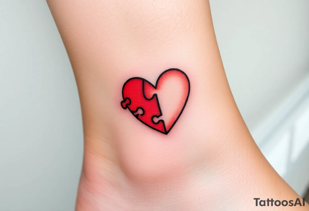 autism heart puzzle shape symbol tattoo idea