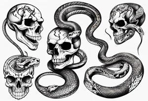 snake with skull tattoo idea