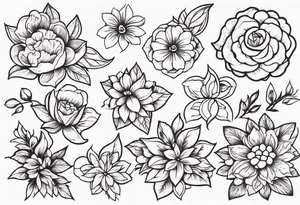 ornaments of flowers tattoo idea