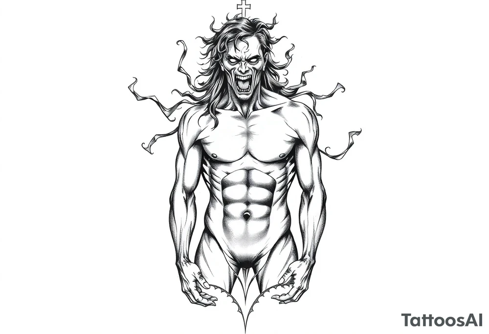 Reincarnation lust, naked men tattoo idea