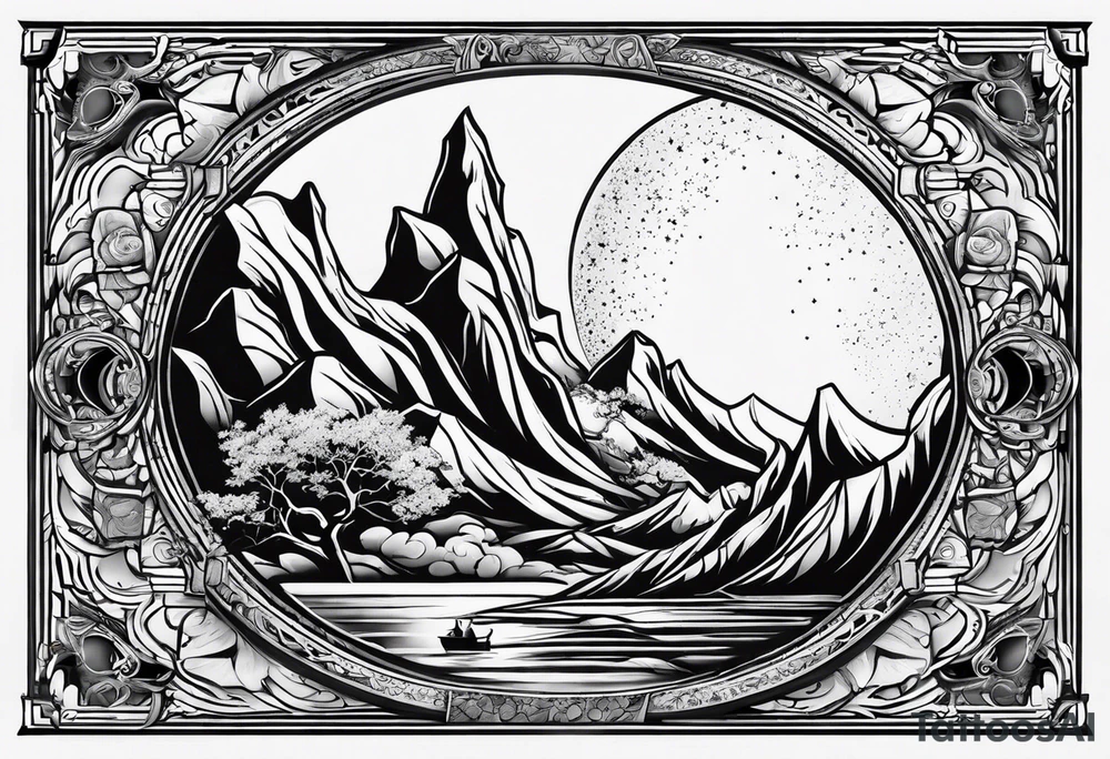 saad guy under the moon tattoo idea