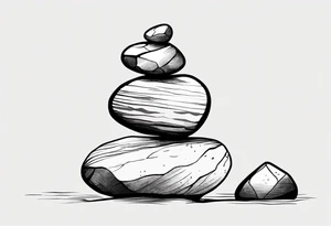 A stack of rocks balancing on top of each other tattoo idea