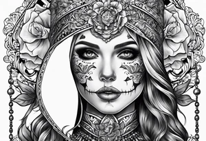 lady skeleton tattoo idea
