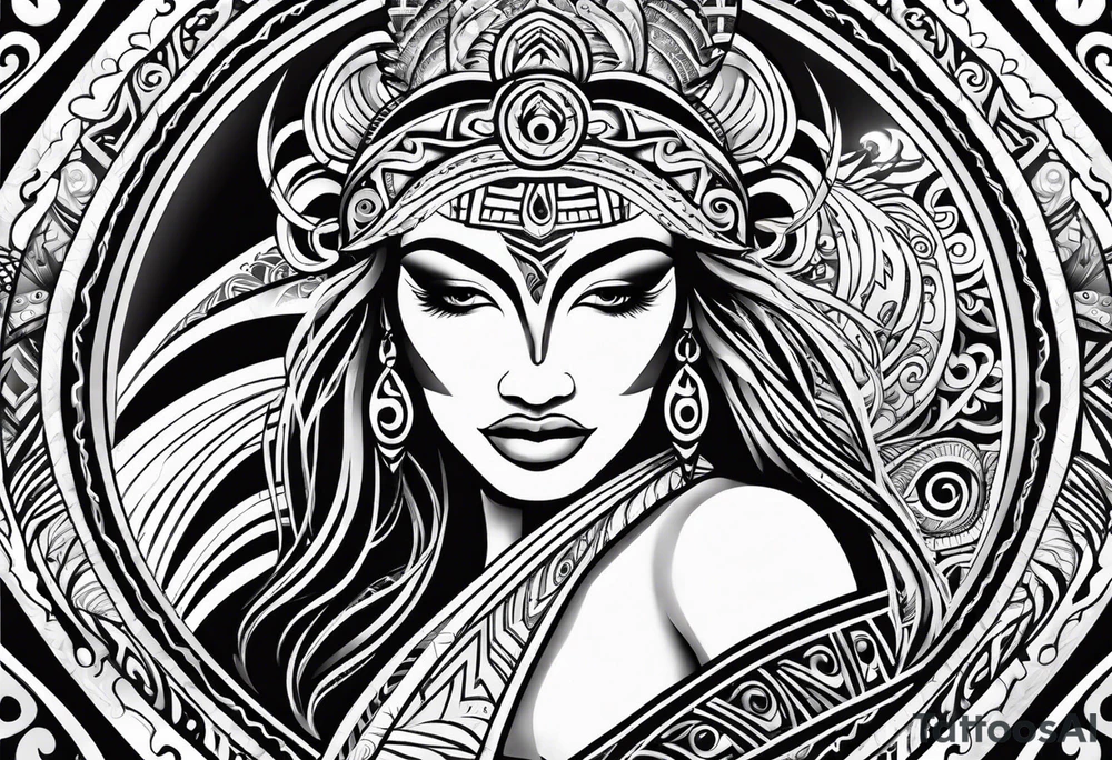 sun and freedom maori tattoo idea