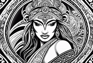 sun and freedom maori tattoo idea