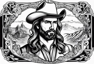Western theme and Christianity tattoo idea