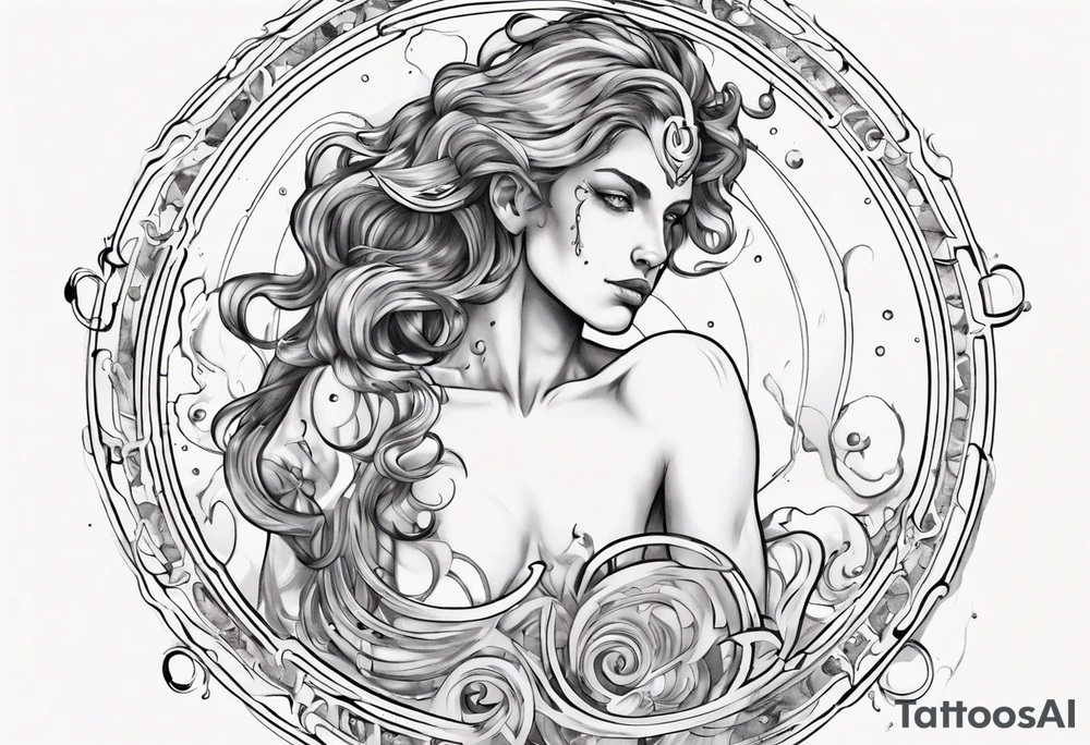 The Zodiac sign Aquarius in Human form. tattoo idea