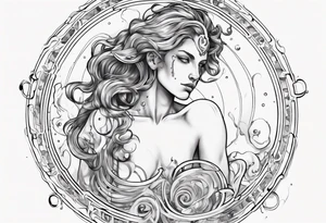 The Zodiac sign Aquarius in Human form. tattoo idea
