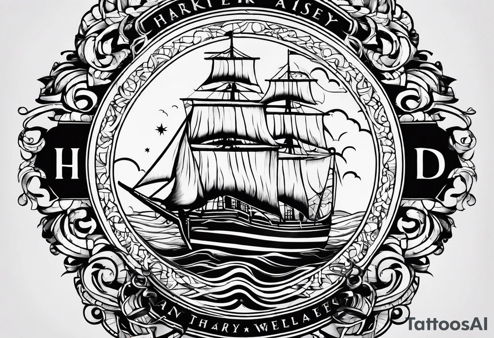 Vintage style tattoo with the word, "HARK" tattoo idea