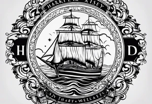 Vintage style tattoo with the word, "HARK" tattoo idea
