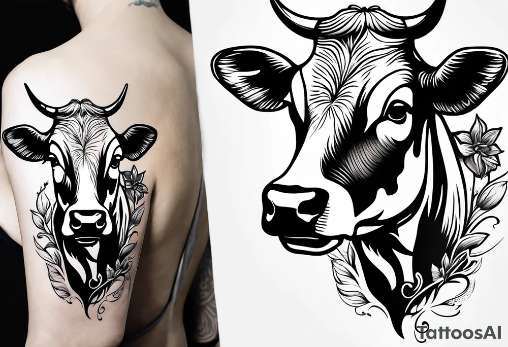 cow on calf tattoo idea