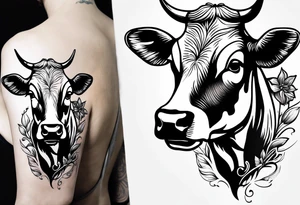 cow on calf tattoo idea