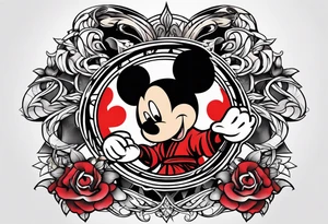 mickey mouse martial arts tattoo idea