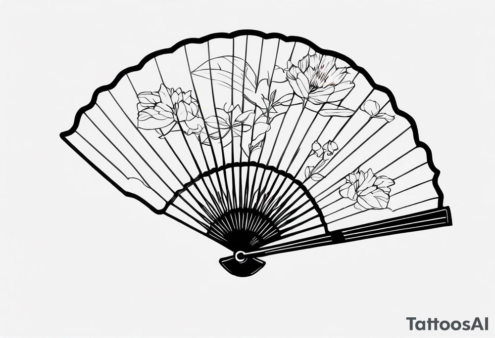 Black Japanese fan tattoo idea