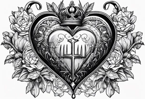 Sacred heart of marry with swords tattoo idea