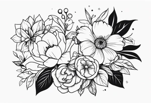 Beautiful flowers and jewelry tattoo idea