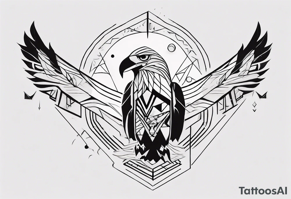 Kora with mountains eagles tattoo idea