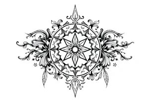 mytical shaman and mytolog style ornametn with ancient rhyme tattoo idea