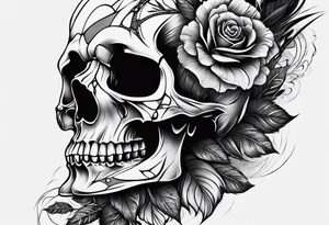 extreme joint pain breaking through skin on arm skull sorrow sad tattoo idea