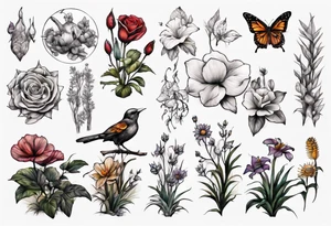 garden landscape tattoo idea