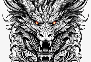 Valhalla sword dragon head tattoo idea