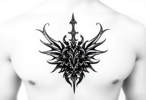 Sexy mysterious sternum tattoo small/medium size for women tattoo idea