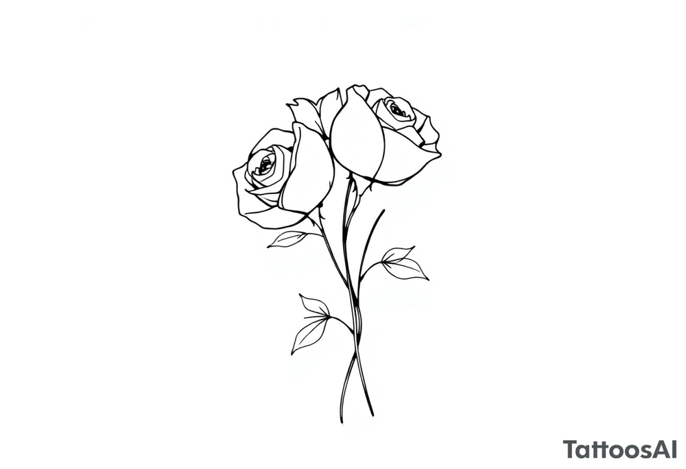 bouquet of roses tattoo idea