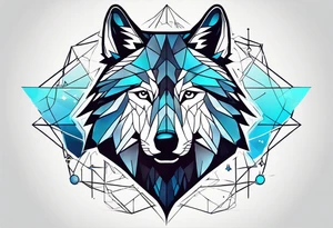 Constellation, two animal wolf, géométric tattoo idea
