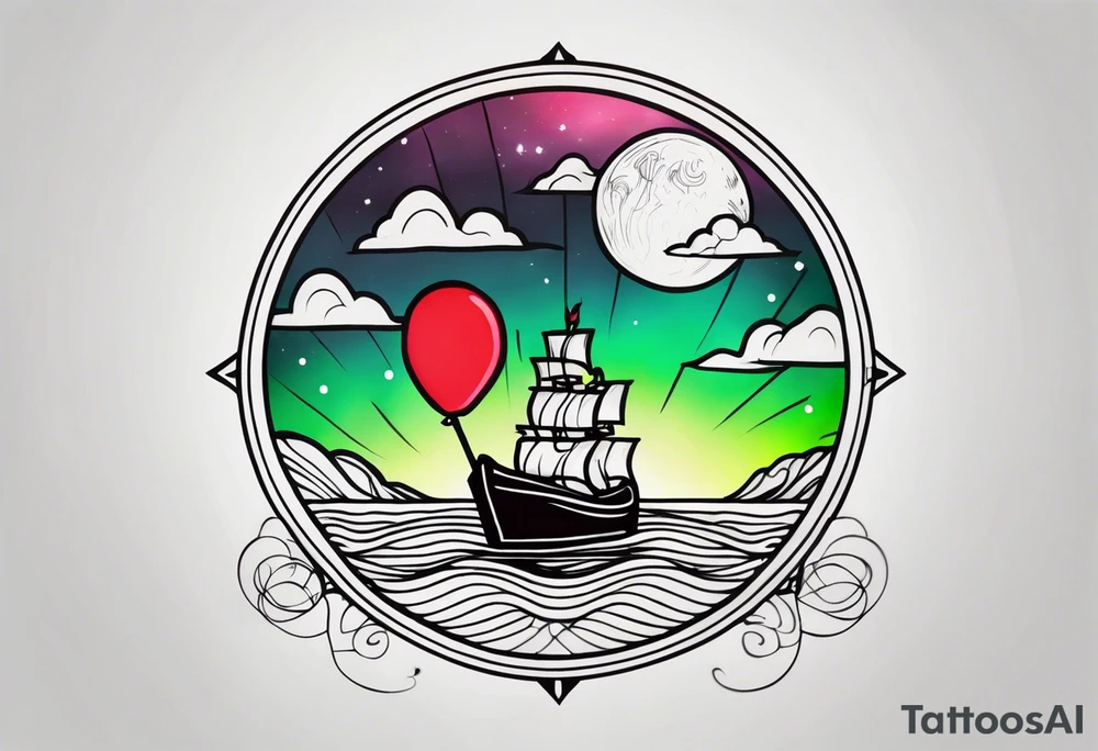 Northern lights with pennywise tattoo idea
