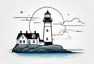 Lighthouse simple tattoo idea