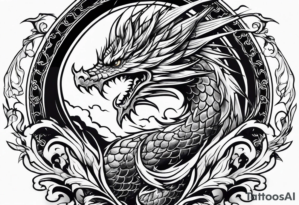 phoenix fighting dragon tattoo idea