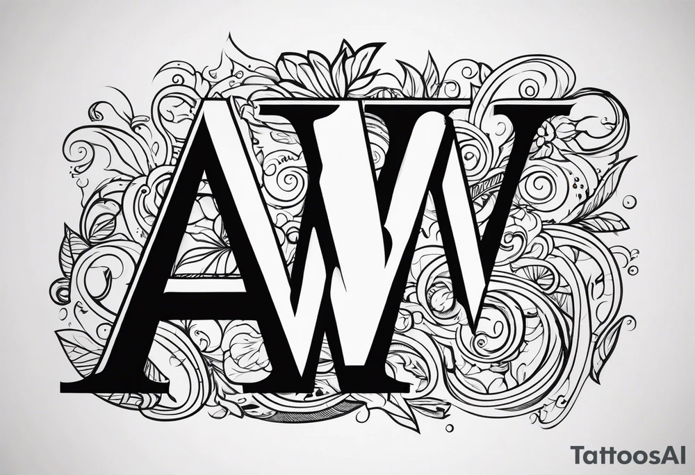 the letters A W R tattoo idea