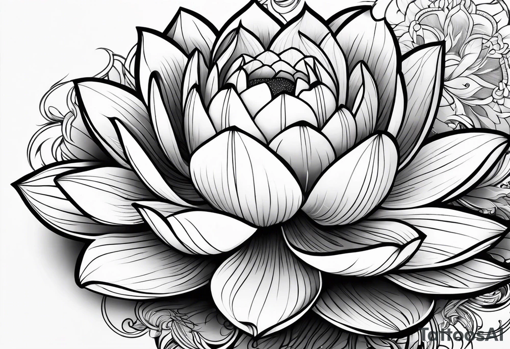 lotus flower  masculine design tattoo idea
