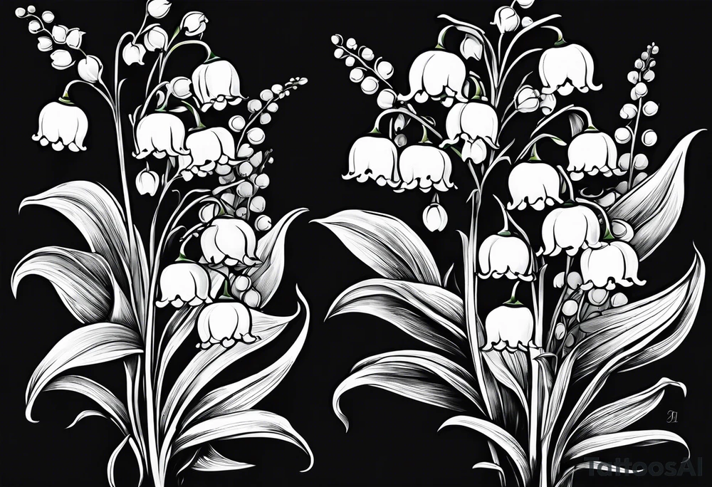 Lily of the valley flowers tattoo idea