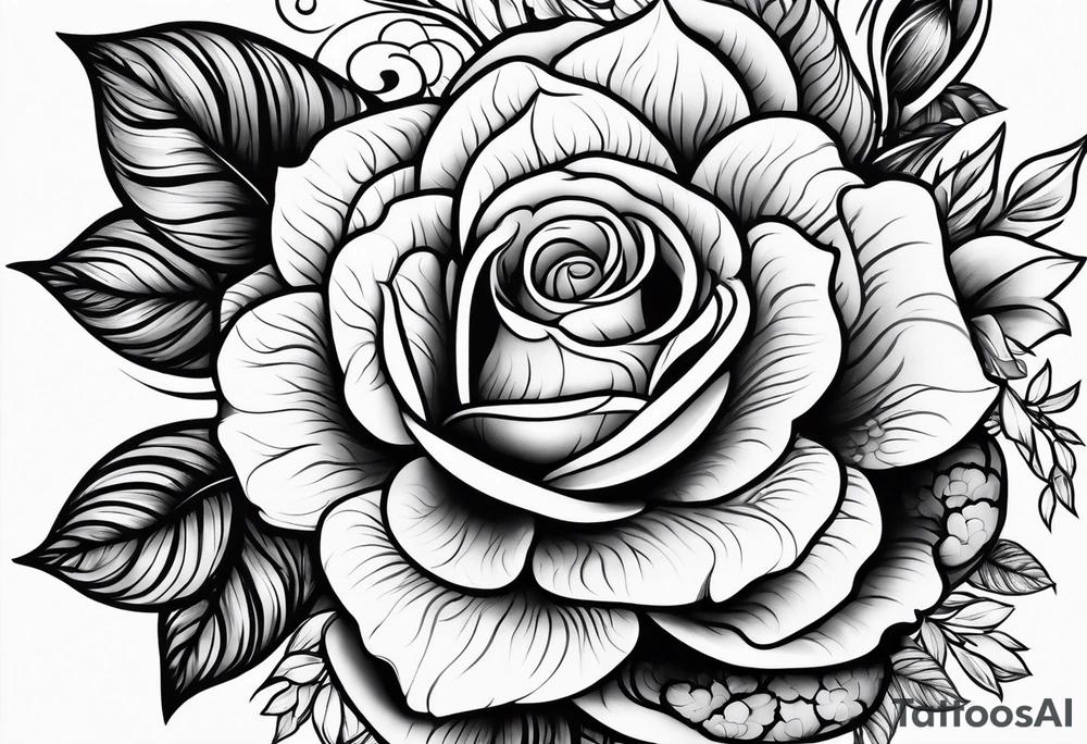 ornaments of flowers tattoo idea