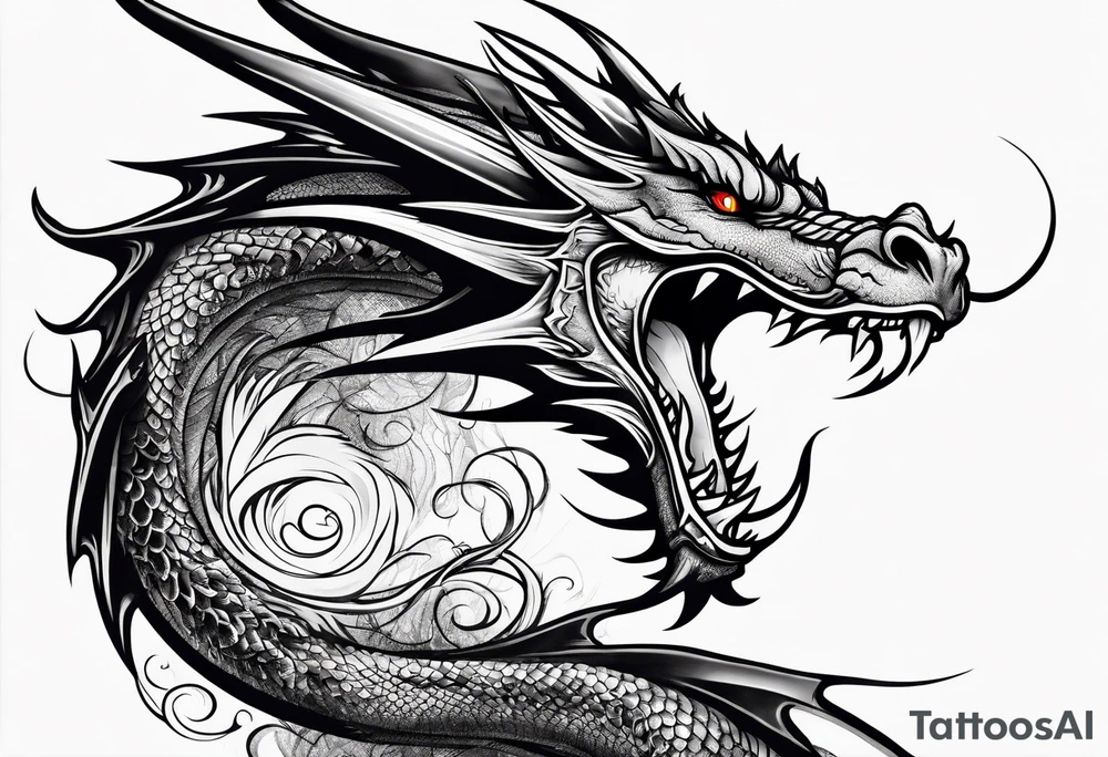 Fire breathing dragon tattoo idea