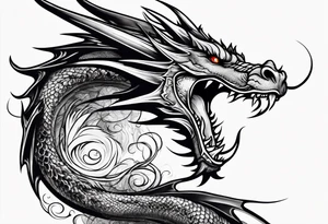 Fire breathing dragon tattoo idea