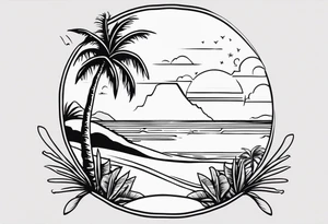 Hawaian beach tattoo idea