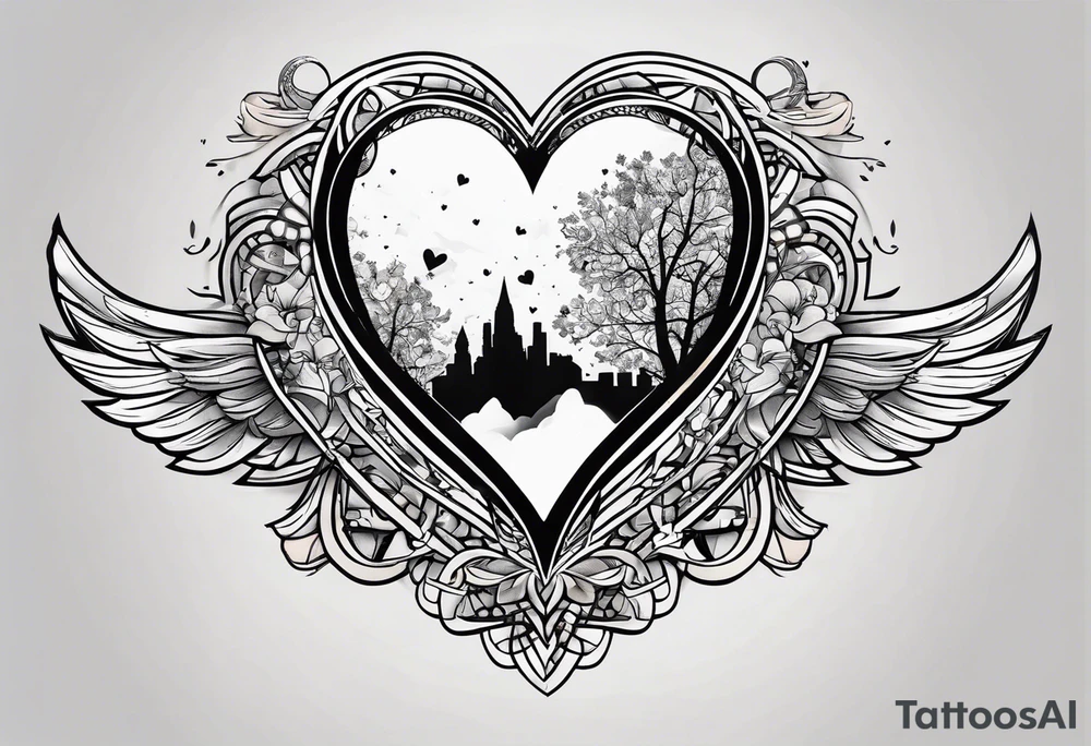 Broken Heart that says Never Say Never tattoo idea