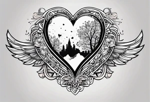 Broken Heart that says Never Say Never tattoo idea